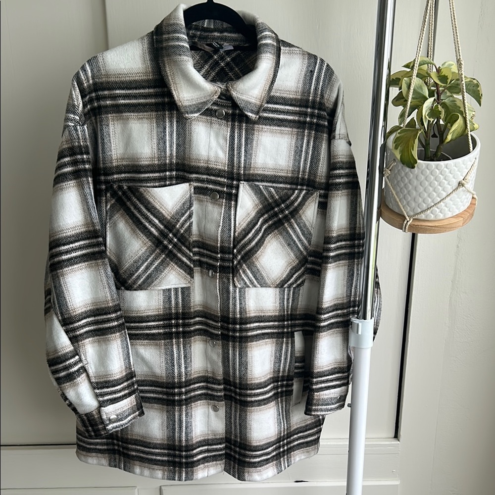 H&M Plaid Shirt Jacket